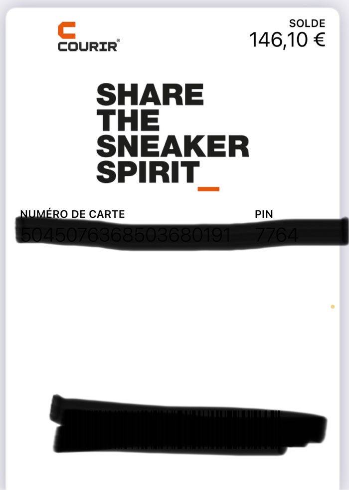 Carte cadeau courir