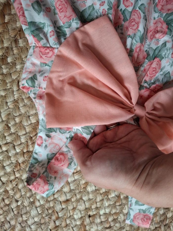 Robe coton fleurs et noeud 12 mois - photo numéro 4