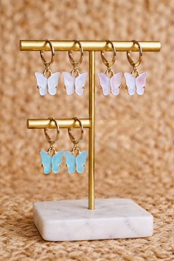 Lot de 3 boucles d'oreilles papillon 
