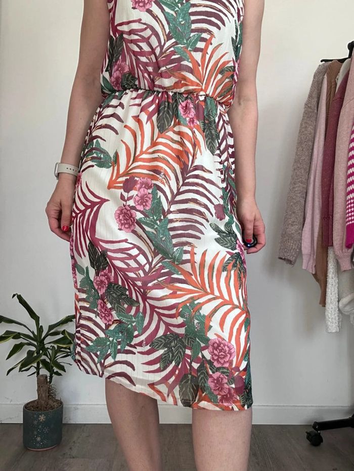 Gémo Robe été tropical rose, vert et blanc – Taille 38 – Très bon état - photo numéro 7