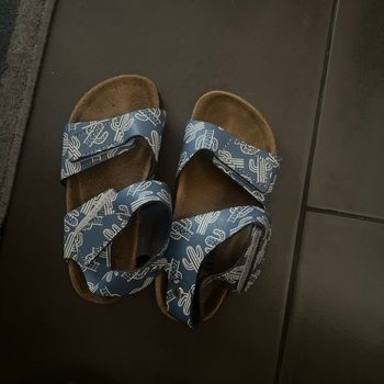 Sandales type birk bleu blanc T25