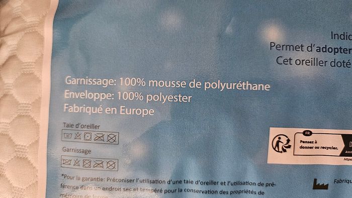 Oreiller à mémoire de forme - photo numéro 2