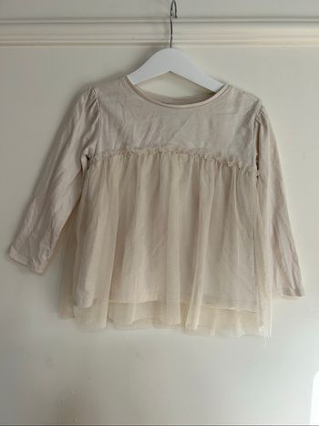 Tee shirt manches longues avec tulle et paillettes - 4/5 ans - Zara