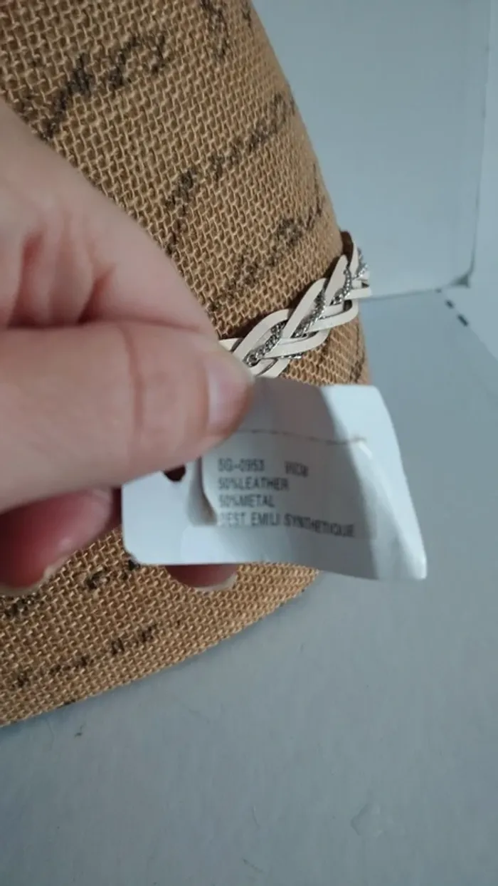 Ceinture fine beige chaînette 95 cm femme - photo numéro 5