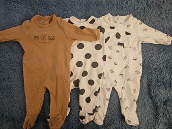 Lot de Grenouillères/pyjamas bébé 3mois/60cm