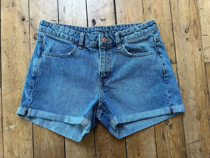 Short en jeans coton bleu avec revers 36 H&M - photo numéro 1