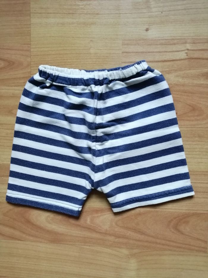 Short 1 an rayé marine et blanc