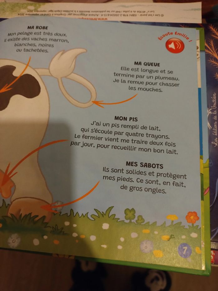 Livre Les animaux de la ferme audiocontes La vache - photo numéro 2