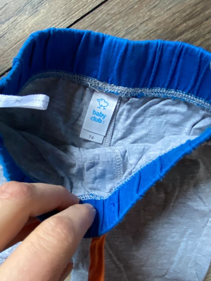 Ensemble short t-shirt grenouille orange 12 mois - photo numéro 2