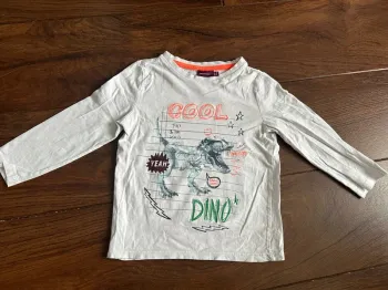 T shirt manches longues garcon blanc Dinosaure Sergent Major 4ans