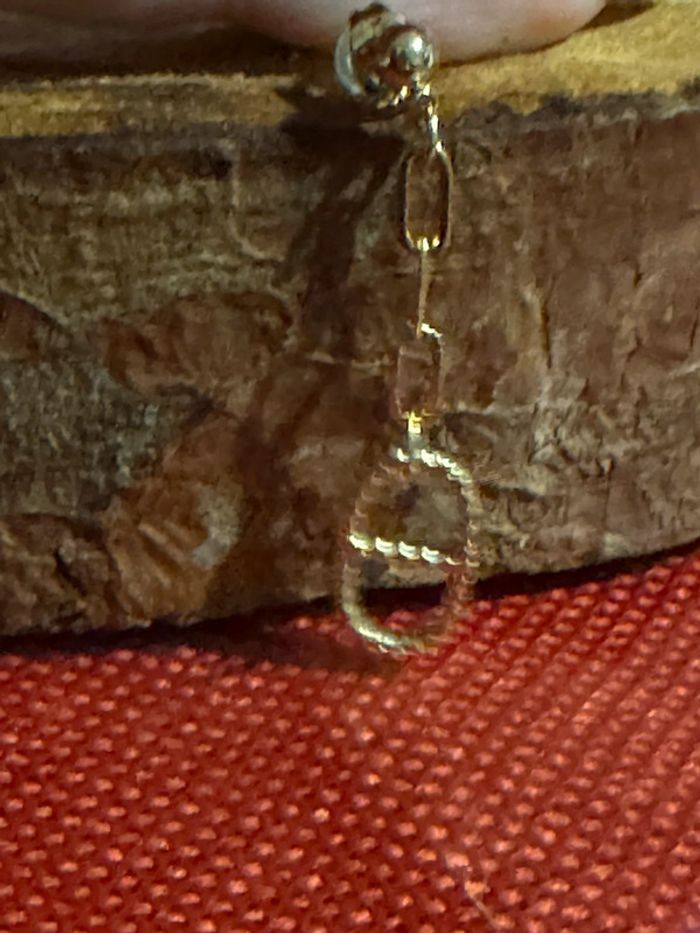 Boucles d’oreilles environ 6 cl acier inoxydable or maillons larges et farandole - photo numéro 2