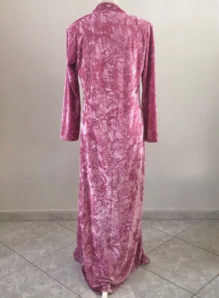 Djellaba rose en velours - photo numéro 2