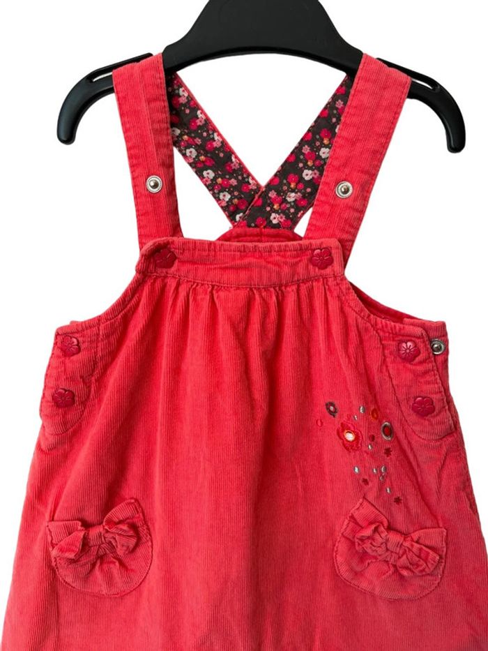 Salopette d’hiver en velours côtelé rose/corail - Orchestra 6 mois (67cm) - photo numéro 3