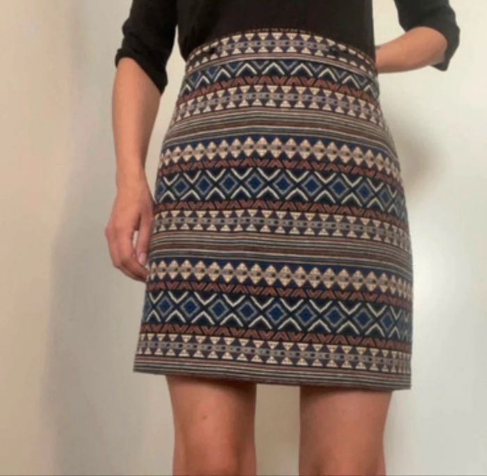 Jupe droite motifs multicolore T38