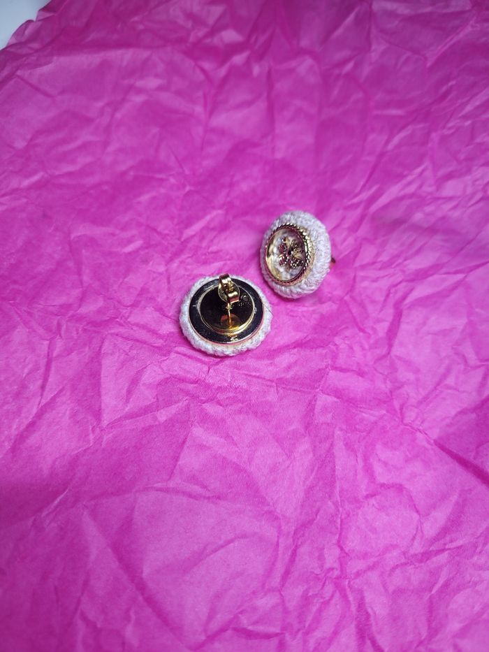 Boucles d'oreilles upcyclé avec jolis boutons - photo numéro 9