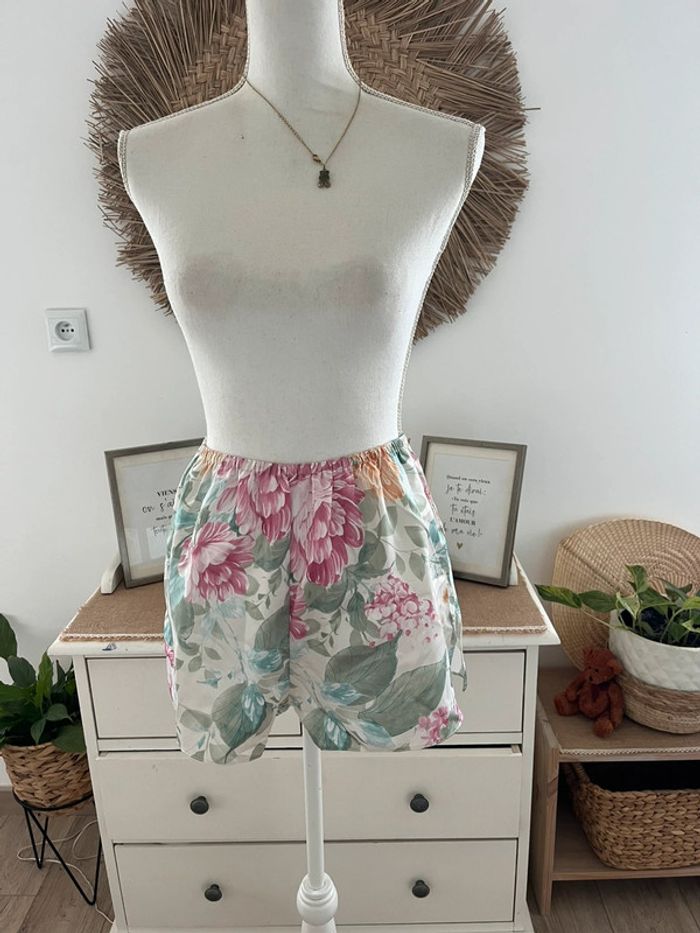 Shorty femme en satin fleuri Phildar 40 /42