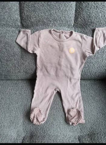 Pyjama / grenouillère rose à rayures Vertbaudet