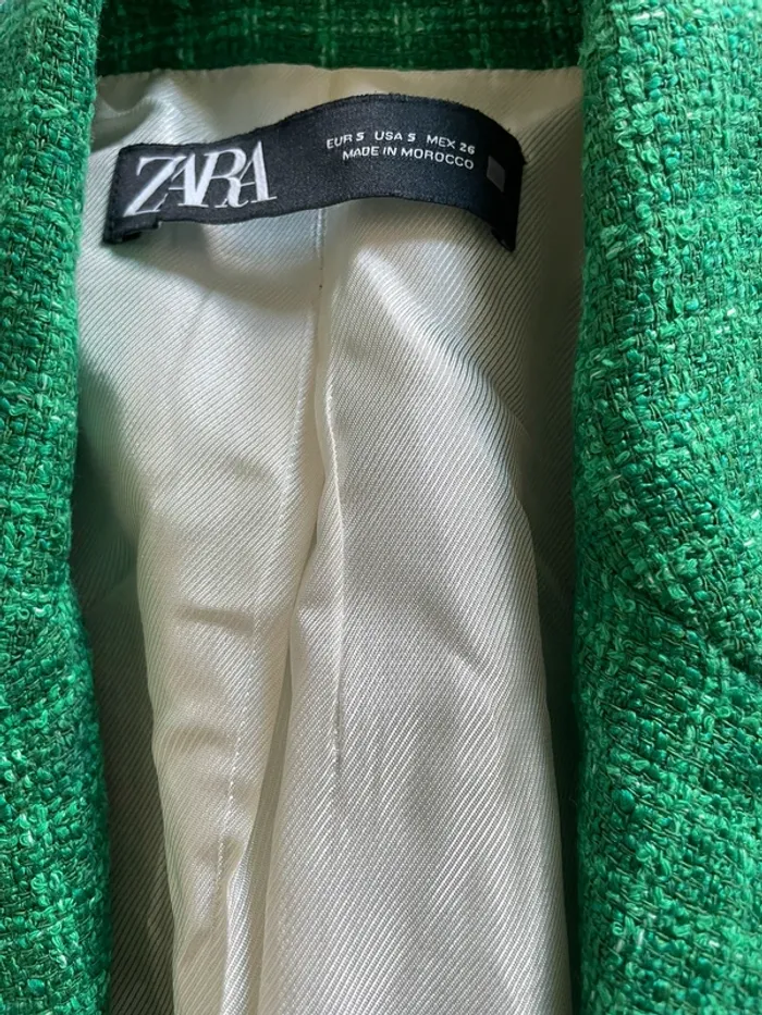 Zara Veste blazer tailleur tweed à boutonnage croisé taille S - photo numéro 13