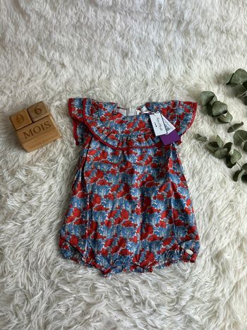 Barboteuse liberty Tartine et Chocolat taille 6 mois
