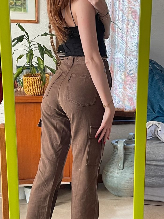 pantalon cargo marron - photo numéro 4