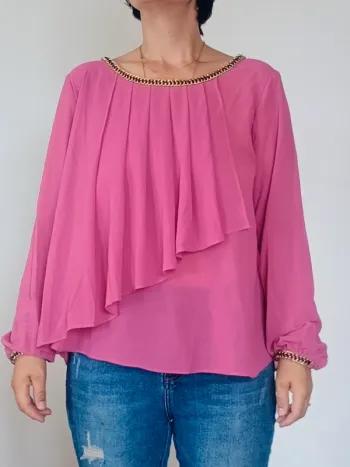 blouse fushia transparente L/XL
