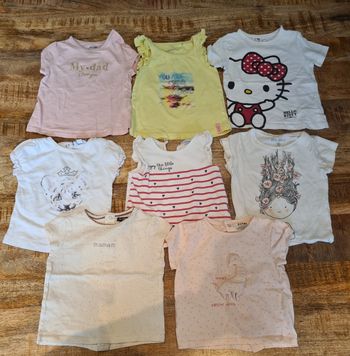 Lot t-shirt manches courtes 9 12 mois 74cm