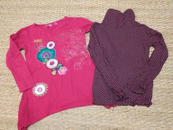 Lot 2 t-shirts manches longues Desigual et Orchestra