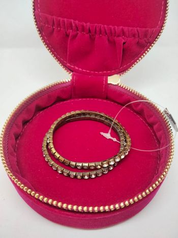 Lot de 2 bracelets strass effet vieilli