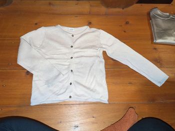 Gilet rose pâle paillettes Tao 6 ans