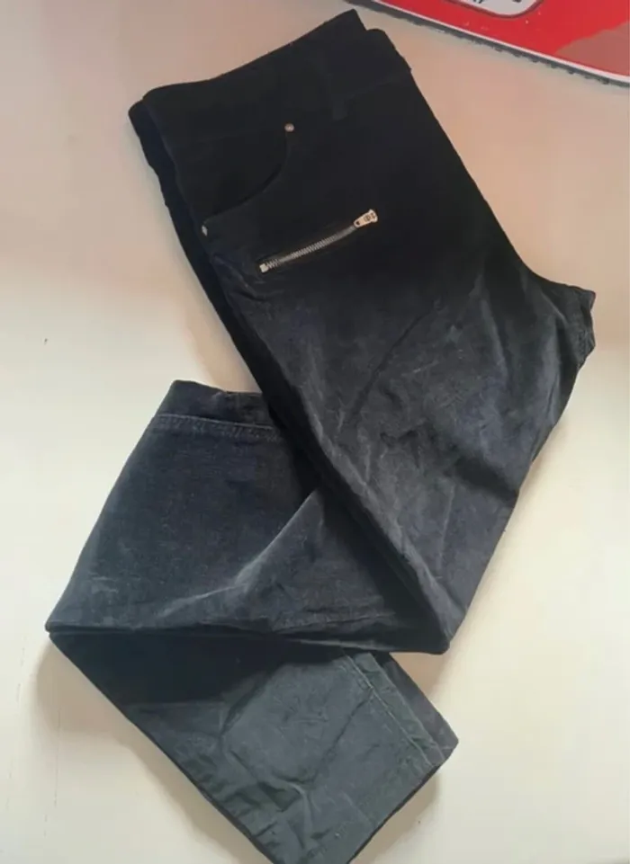 Jeans effet velours in extenso en 40