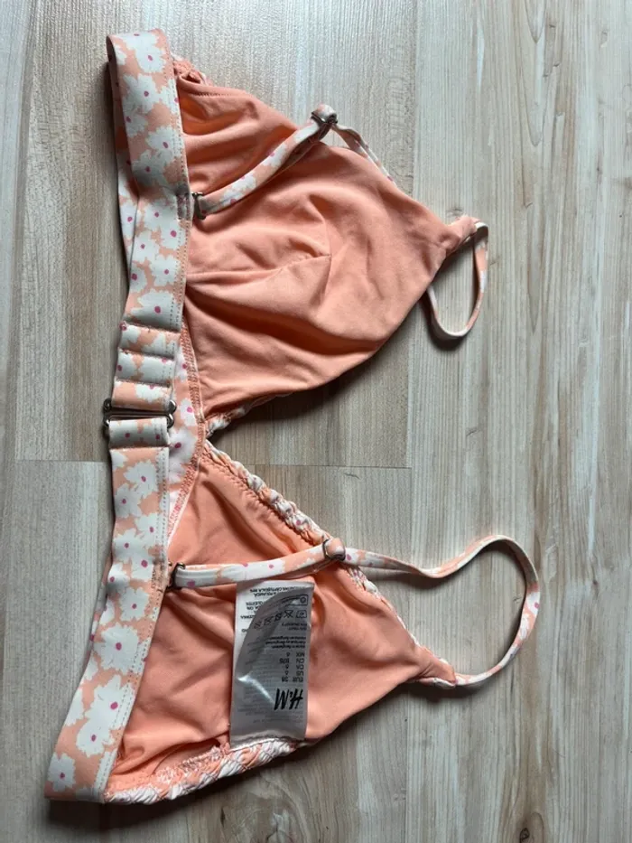 ensemble maillot de bain h&m fleurs corail pêche - photo numéro 3