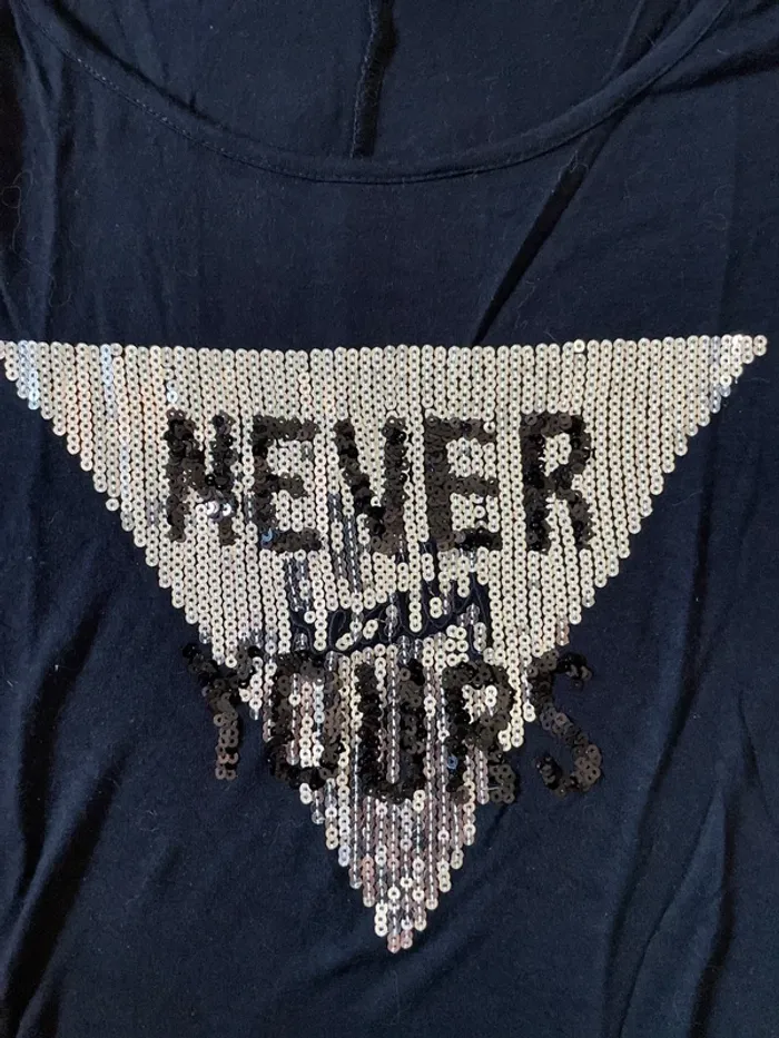 Haut manche 3/4 noir et strass - photo numéro 2