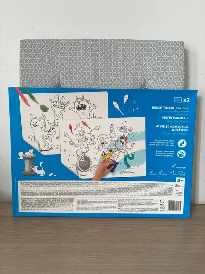 Pack de 2 Sets de Table Coloriables Bleu - photo numéro 2