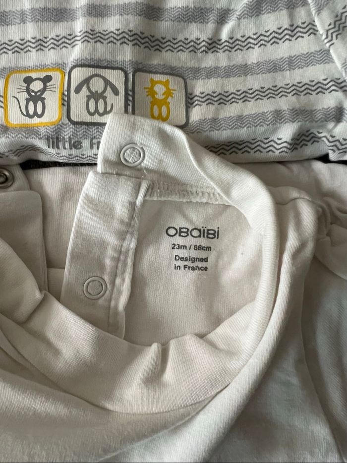 Lot de 2 bodies manches longues Okaidi bébé 23 mois - photo numéro 2