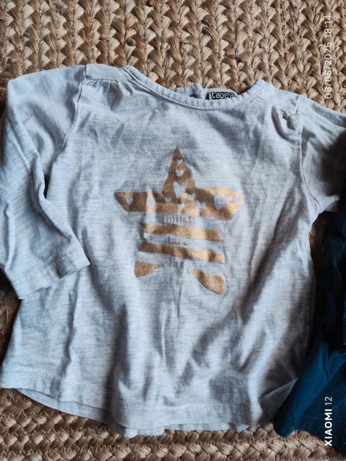 Lot 2 tee shirt TAO ML 9 mois - photo numéro 2