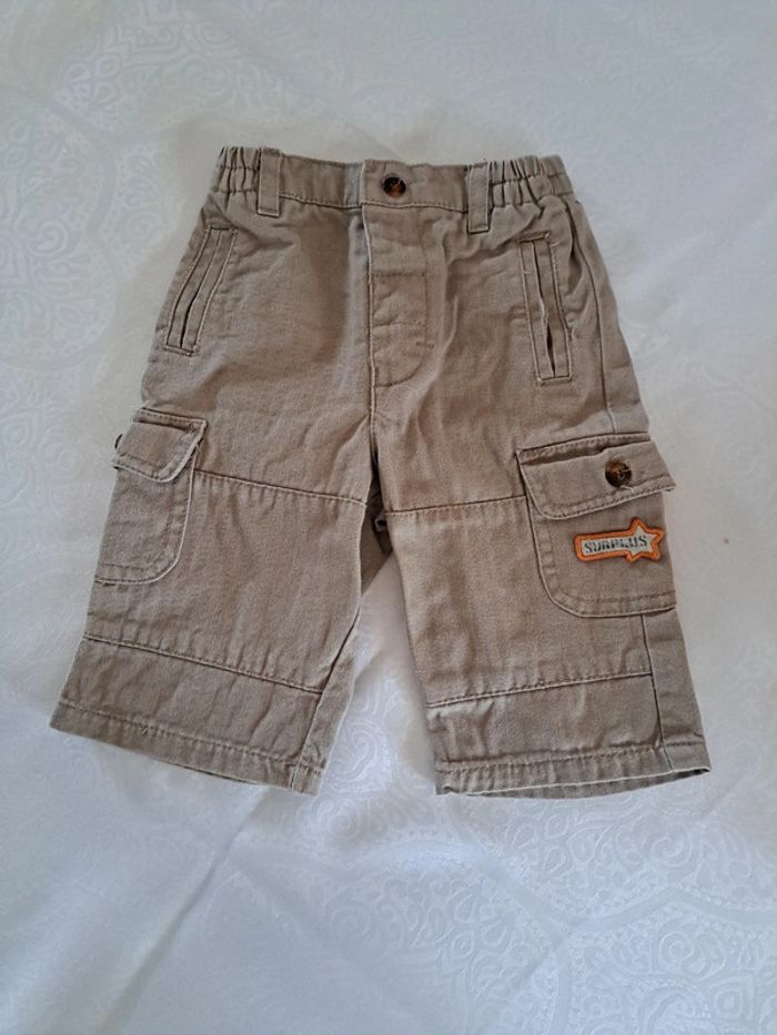 Lot de 2 pantalons beige et marron 3 mois 100%coton - photo numéro 3