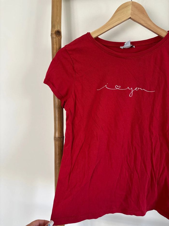 t-shirt rouge i love you amisu taille S - photo numéro 5