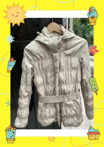 Doudoune manteau d'hiver matelassé veste en duvet beige Mango Casual S 36