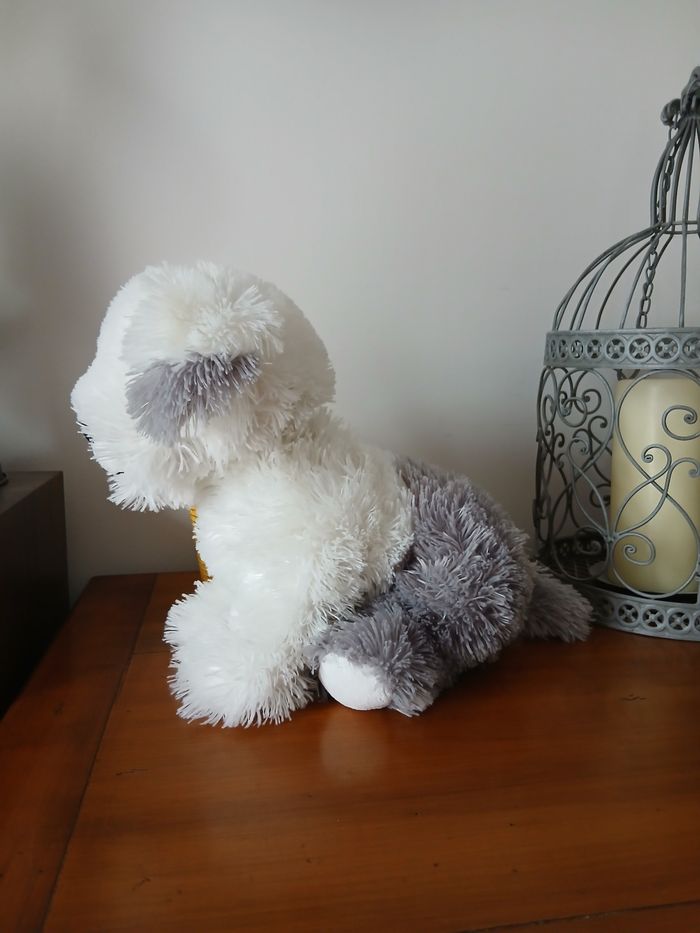 Lascar: Peluche-doudou Chiot blanc & gris *26 c - photo numéro 2