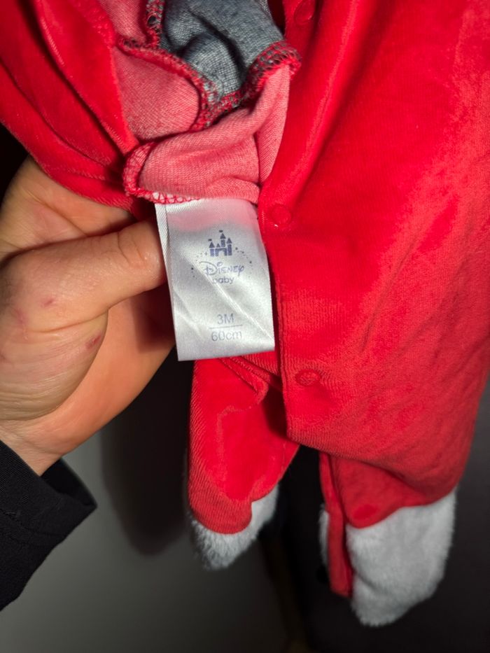 Pyjama Disney Baby Mickey – Noël – Rouge & Doux – Taille 3M (60 cm) - photo numéro 3