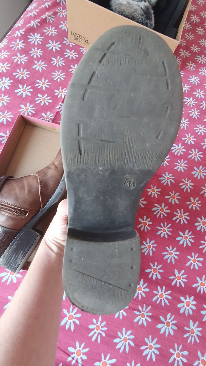 Bottines marron - Taille 34 - Lovely Skull - photo numéro 4