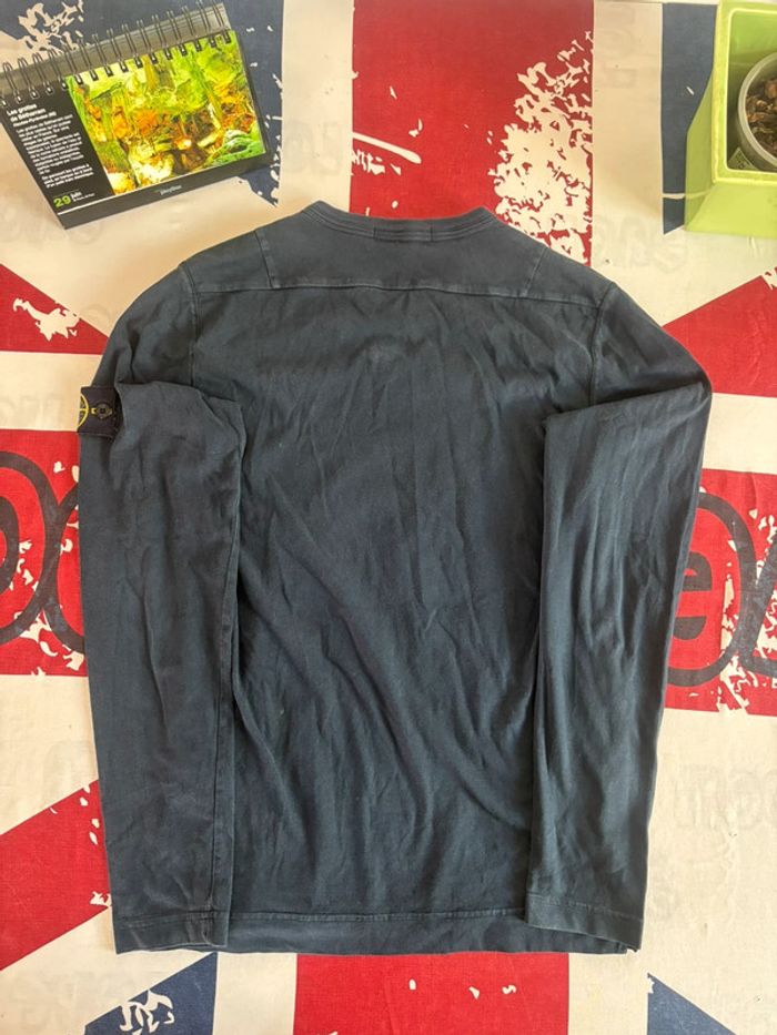 Sweat col en V Stone Island taille S bleu marine - photo numéro 7