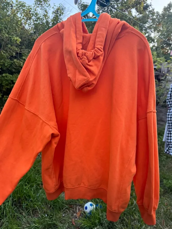 Sweat-shirt à capuche large orange - photo numéro 3