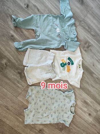 Lots 9 mois short t shirt combishort et pyjama 