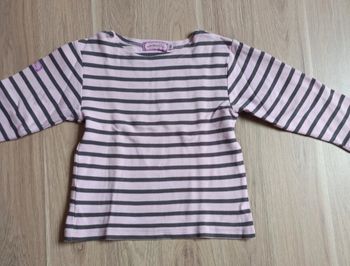 marinière rose et marron moussaillon 4 ans