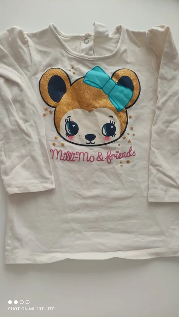 Tee shirt beige motif Milli -Mo H&M