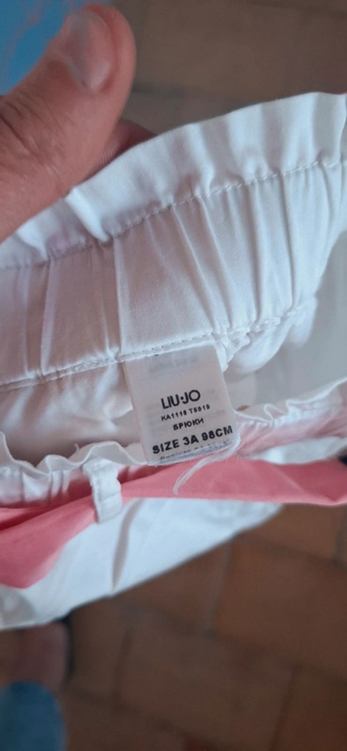 Short fille LIU JO blanc – Détail nœud rose en soie Neuf 🩷 - photo numéro 5