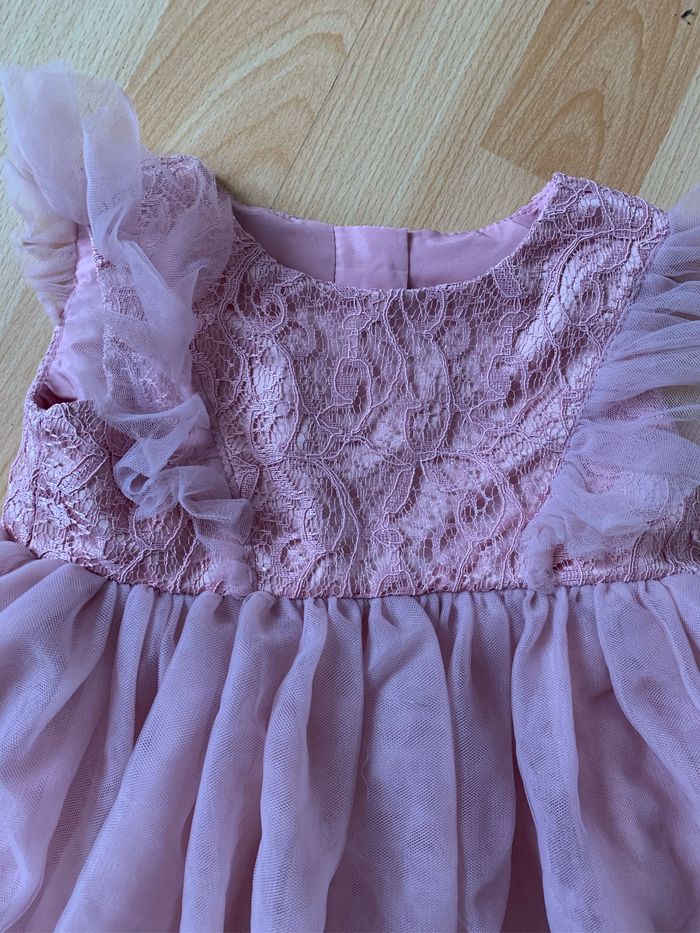 Jolie petite robe vieux rose 6/9 mois - photo numéro 2