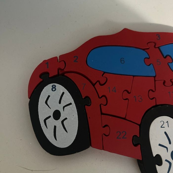 Puzzle bois voiture alphabet et chiffre - photo numéro 2