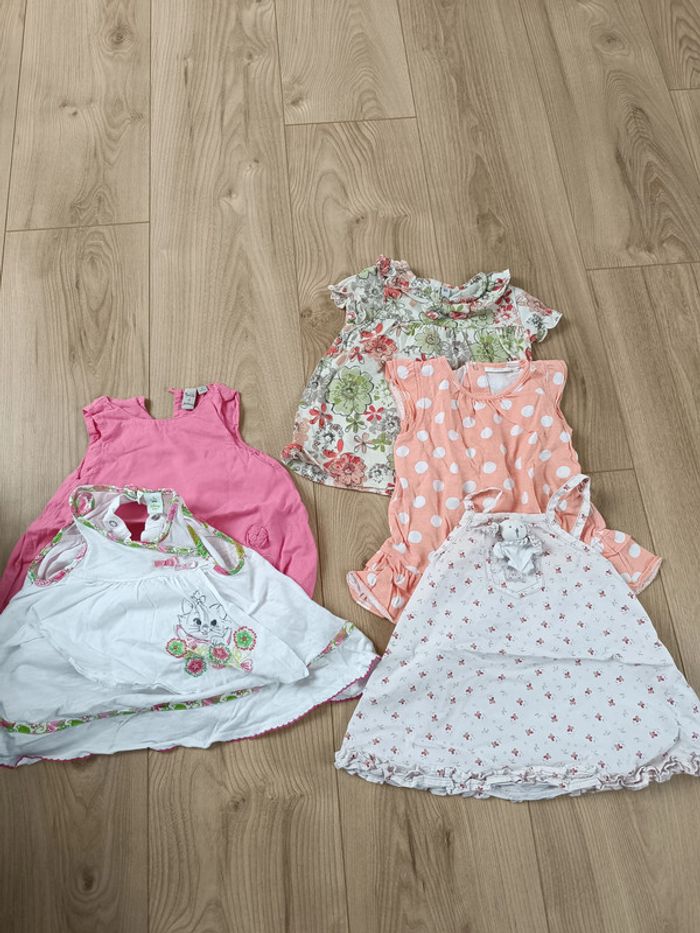 Lot 5 tuniques 6 mois fille